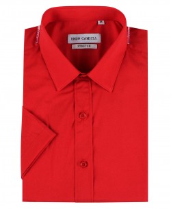 ENZO-530-22 Chemisette STRETCH rouge slim fit