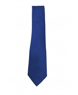 CRP-305 Cravate bleue à rayures avec pochette - 7 cm