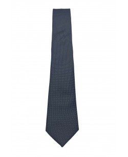 CRP-307 Cravate noire à motifs avec pochette - 7 cm