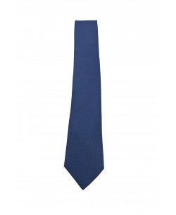 CRP-308 Cravate marine à motifs avec pochette - 7 cm