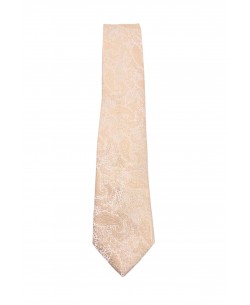 CRP-321 Cravate saumon à motifs avec pochette - 7 cm