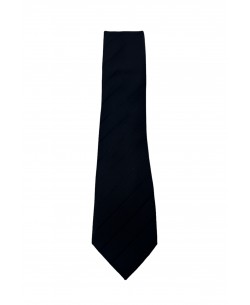 CRP-328 Cravate noire à motifs avec pochette - 7 cm