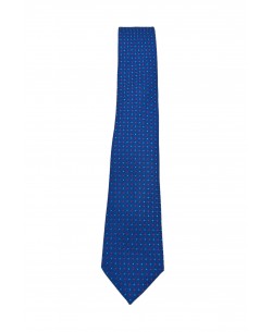 CRP-336 Cravate bleue à motifs avec pochette - 7 cm