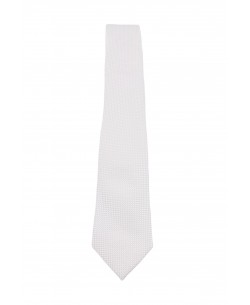 CRP-339 Cravate ivoire à motifs avec pochette - 7 cm