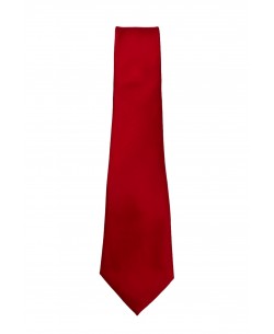 CRP-355 Cravate rouge foncé avec pochette - 7 cm