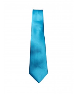 CRP-356 Cravate bleu turquoise avec pochette - 7 cm