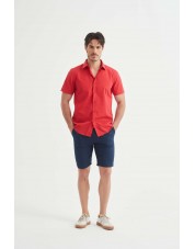 SLIM5301-22 Chemisette rouge slim fit