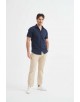 SLIM5301-74 Chemisette bleu marine slim fit