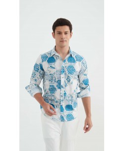 ENZO-111-20 Chemise "PREMIUM" à motifs coupe ajustée