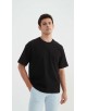 S319-02 T-shirt coton épais Oversize Noir