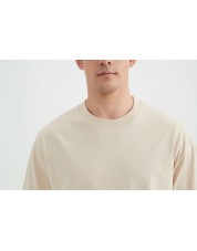 S319-03 T-shirt coton épais Oversize Beige