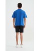 S319-04 T-shirt coton épais Oversize Bleu roy