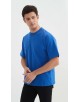 S319-04 T-shirt coton épais Oversize Bleu roy