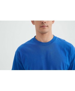 S319-04 T-shirt coton épais Oversize Bleu roy