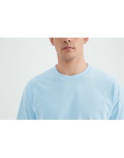 S319-05 T-shirt coton épais Oversize Bleu ciel