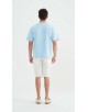 S319-05 T-shirt coton épais Oversize Bleu ciel