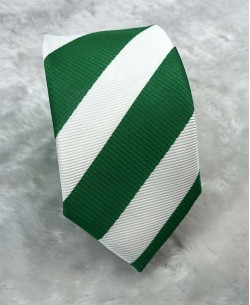 CRHQ-61 Cravate à rayures vertes & blanches