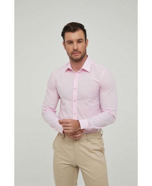 SLIM1009-3 Chemise rose slim fit