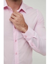 SLIM1009-3 Chemise unie rose en slim fit