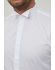 WHT-10-1 Chemise blanche slim fit col cassé poignets mousquetaires