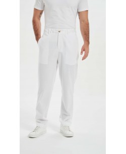 LP-20303-01 Pantalon lin en blanc (S à XXXL)