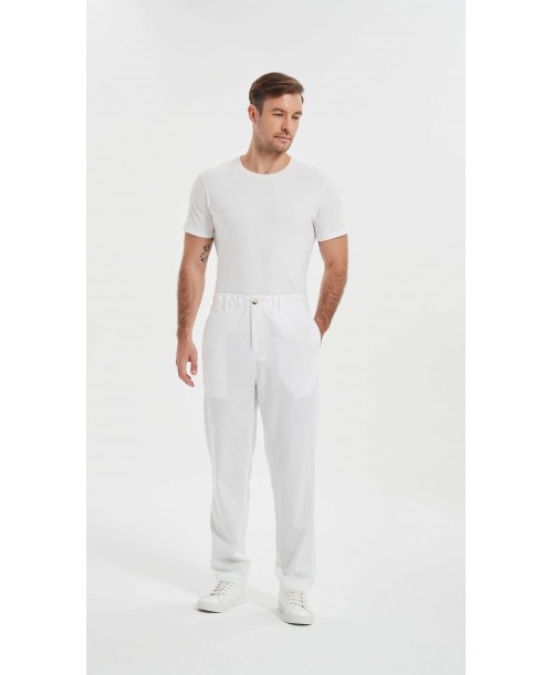 LP-20303-01 Pantalon lin en blanc (S à XXXL)