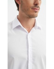 M0800-1 Chemise coupe ajustée - Blanc