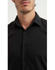 M0800-2 Chemise coupe ajustée - Noir