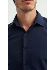 M0800-3 Chemise coupe ajustée - Marine