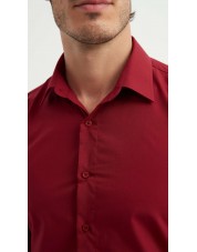 M0800-4 Chemise coupe ajustée - Bordeaux