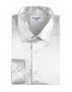 M0804-2 Chemise satinée coupe ajustée - Blanc