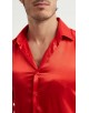 M0804-3 Chemise satinée coupe ajustée - Rouge