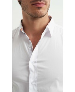 ENZO-118-03 Chemise coton - Blanc