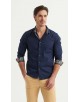 ENZO-118-04 Chemise coton - Bleu marine