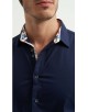 ENZO-118-05 Chemise coton - Bleu marine