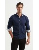 ENZO-118-05 Chemise coton - Bleu marine