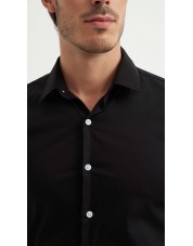 STR-043-2 Chemise en stretch - Noir