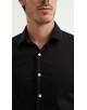 STR-043-2 Chemise en stretch - Noir