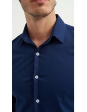 STR-043-4 Chemise en stretch - Marine