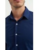 STR-043-4 Chemise en stretch - Marine