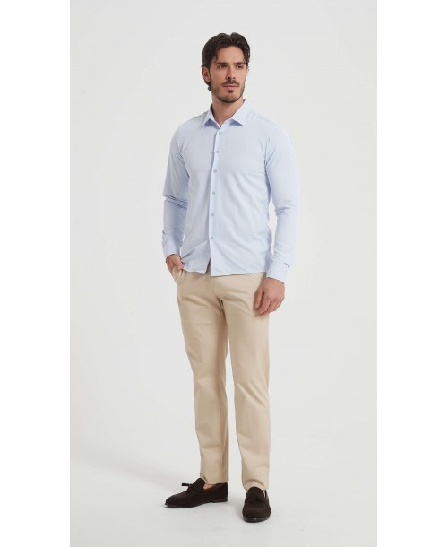 SAT100-14 Chemise bleu ciel en slim fit