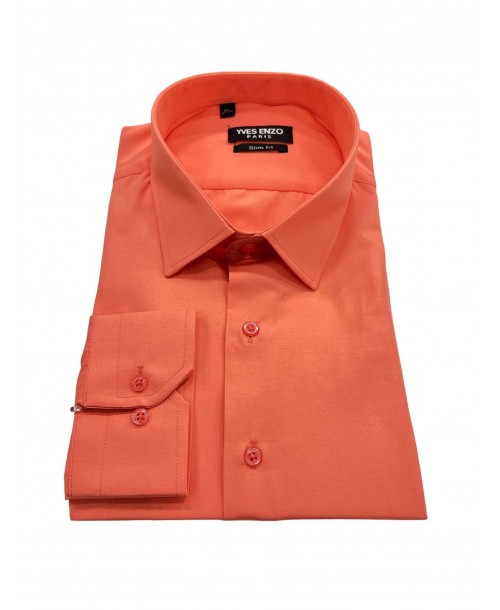 SAT100-28 Chemise corail en  slim fit