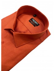 T60-37 Chemise piqué terracotta en slim fit