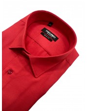 T60-38 Chemise piqué rouge slim fit