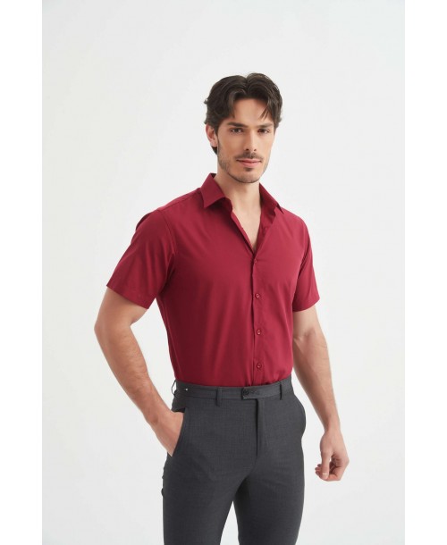 YE-2373 Chemisette bordeaux confort fit