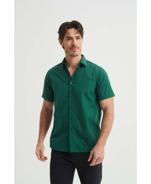 YE-2382 Chemisette vert foncé confort fit