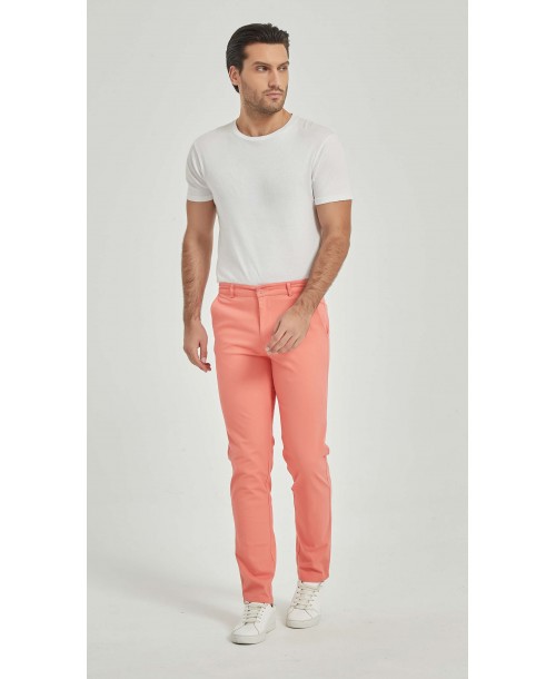 YE-807-07 Chino stretch corail (T38 à T50)