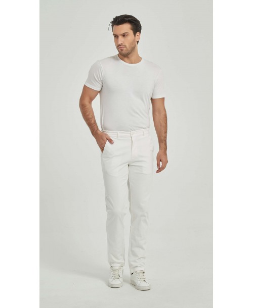 YE-807-08 Chino stretch blanc (T38 à T50)