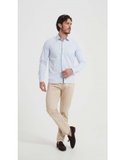 SAT200-14 Chemise bleu ciel en confort fit