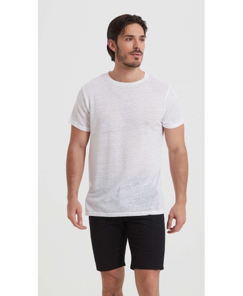 23501-1 T-shirt blanc en lin